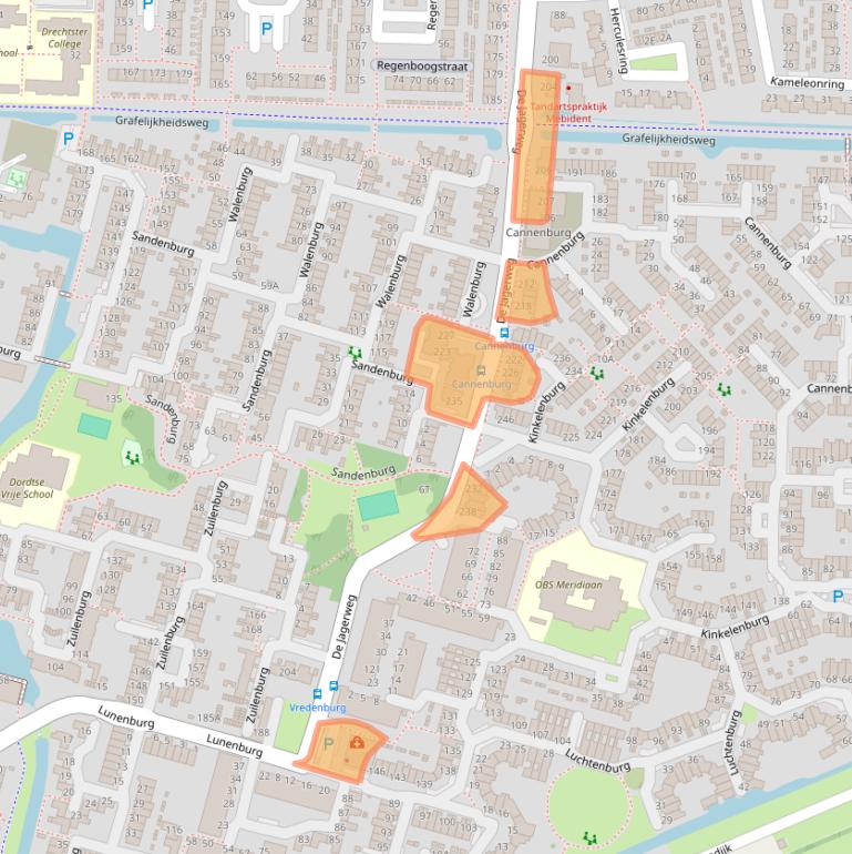 Kaart van postcodegebied 3328AA.