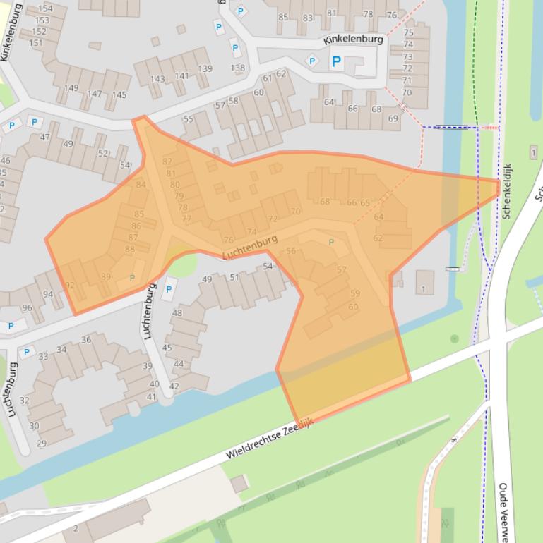 Kaart van postcodegebied 3328AN.