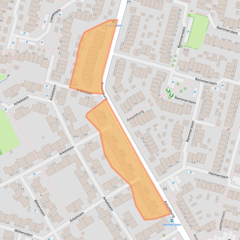 Kaart van postcodegebied 3328BC.