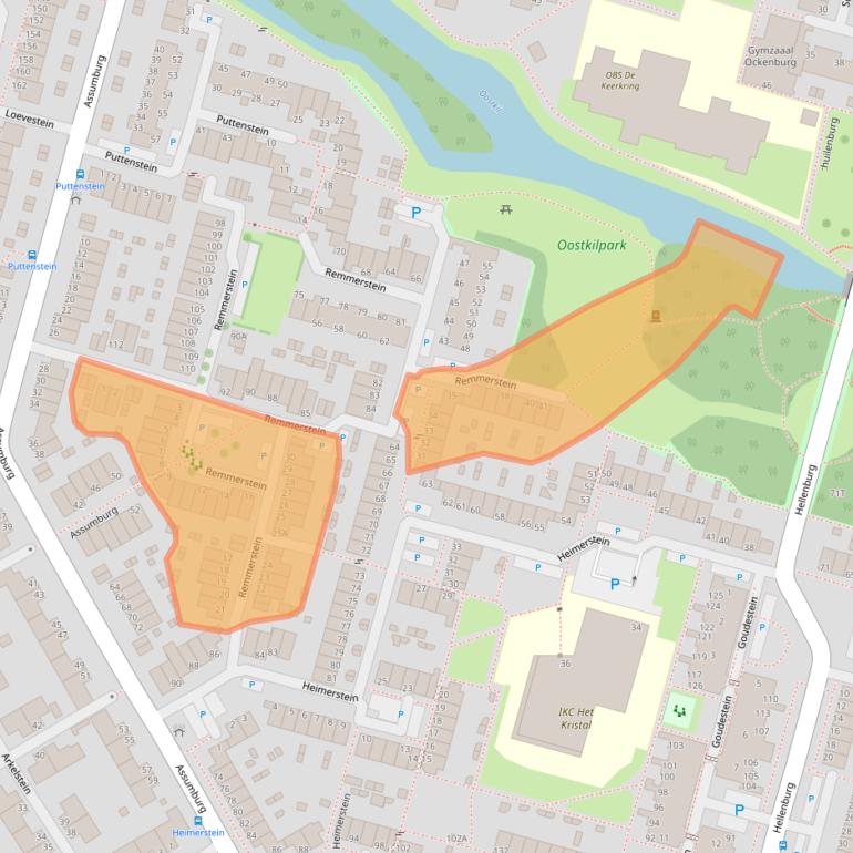 Kaart van postcodegebied 3328BL.