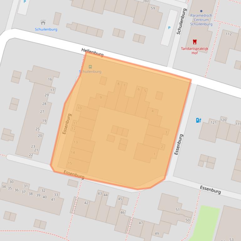 Kaart van postcodegebied 3328CA.