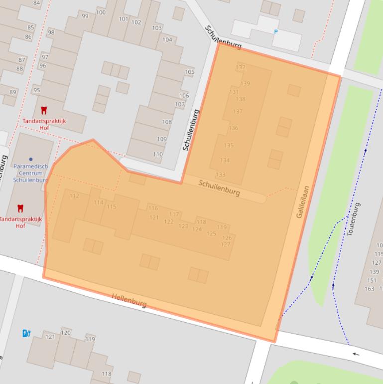 Kaart van postcodegebied 3328CM.