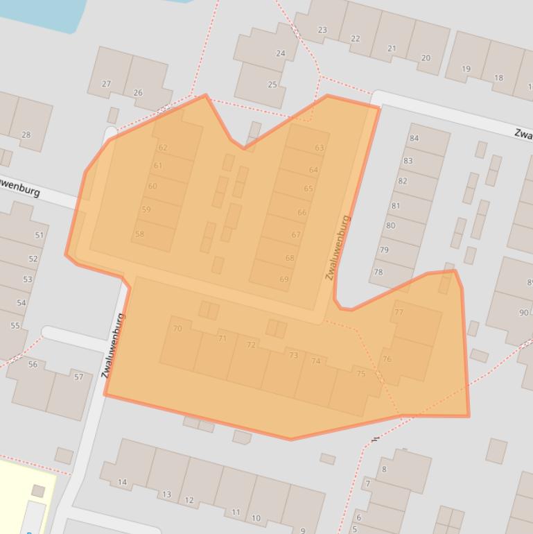Kaart van postcodegebied 3328CR.