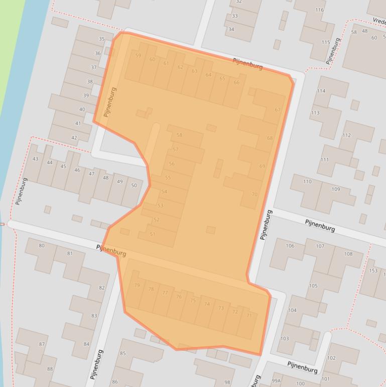 Kaart van postcodegebied 3328DC.