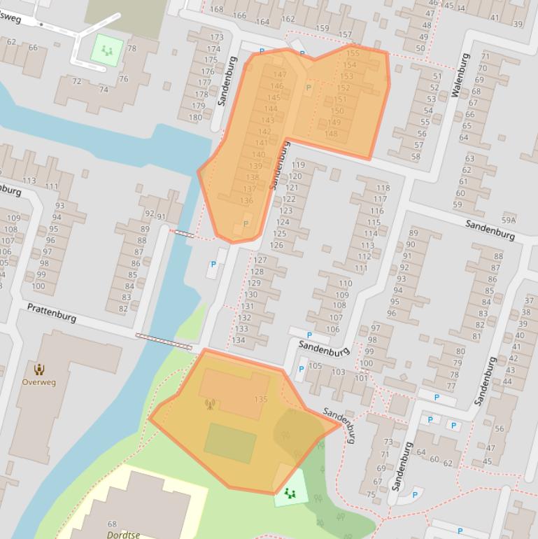 Kaart van postcodegebied 3328EE.