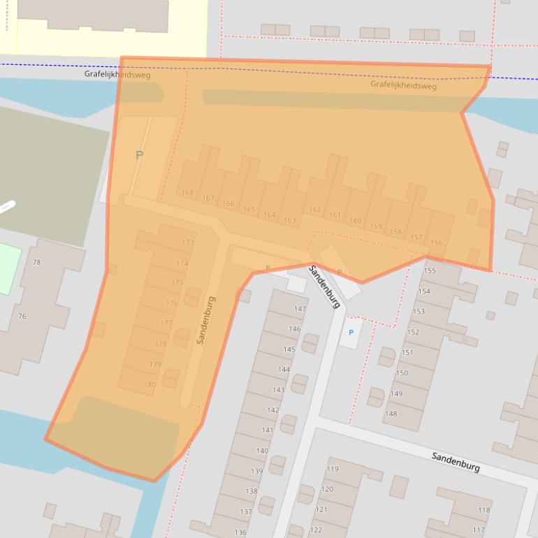 Kaart van postcodegebied 3328EG.