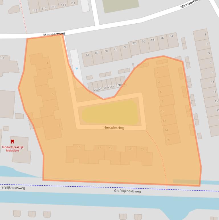 Kaart van postcodegebied 3328HJ.