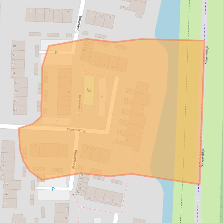 Kaart van postcodegebied 3328HR.
