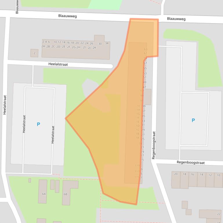 Kaart van postcodegebied 3328HT.