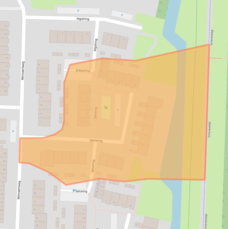Kaart van postcodegebied 3328HX.