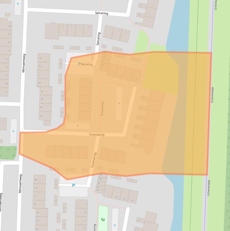 Kaart van postcodegebied 3328HZ.