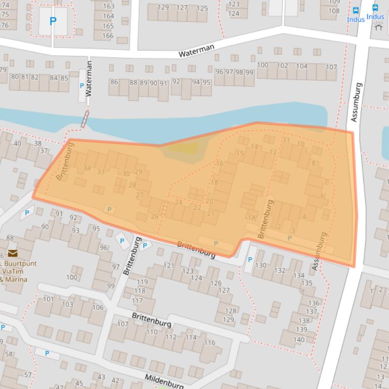 Kaart van postcodegebied 3328JA.