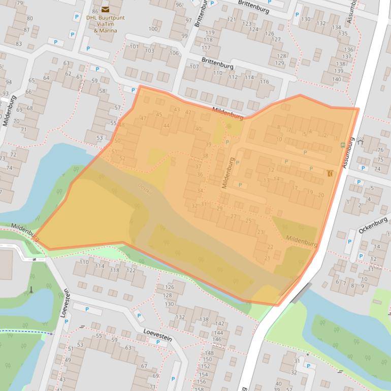 Kaart van postcodegebied 3328JE.
