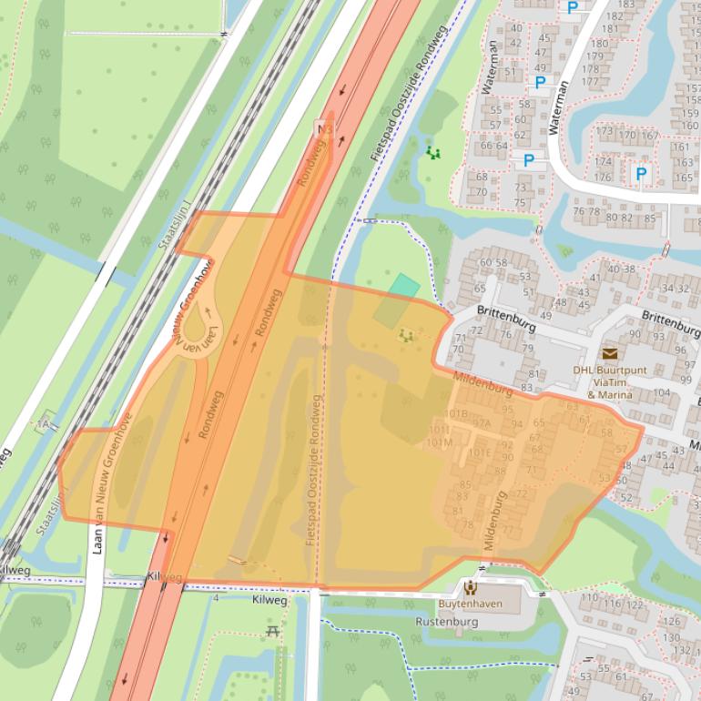 Kaart van postcodegebied 3328JG.
