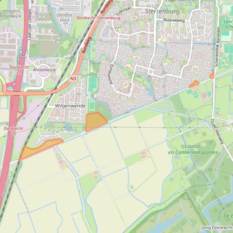 Kaart van postcodegebied 3328LC.