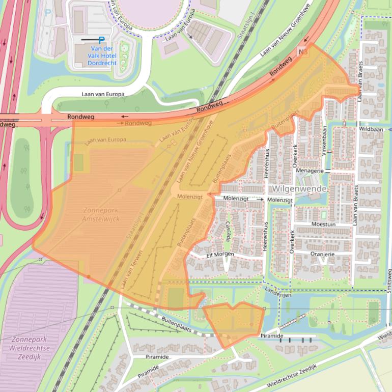 Kaart van postcodegebied 3328LJ.