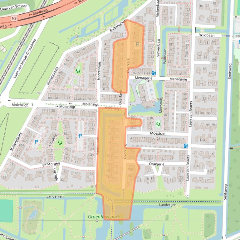 Kaart van postcodegebied 3328LM.