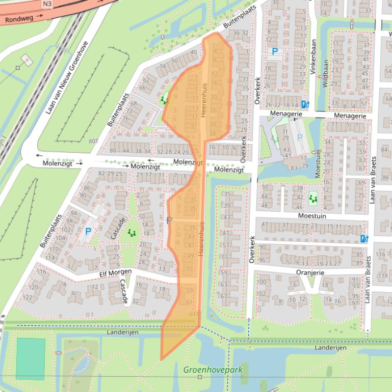 Kaart van postcodegebied 3328LR.