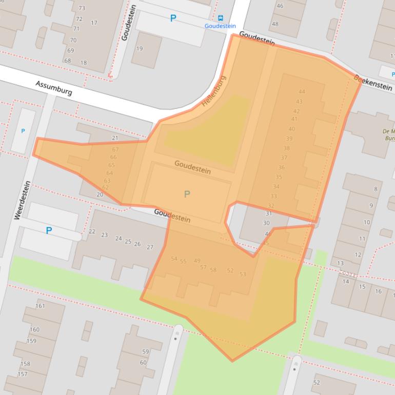 Kaart van postcodegebied 3328MB.