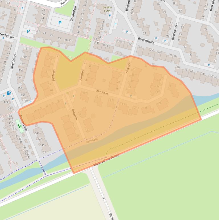 Kaart van postcodegebied 3328MP.
