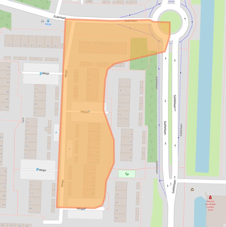 Kaart van postcodegebied 3328PE.