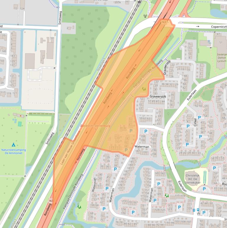 Kaart van postcodegebied 3328RA.