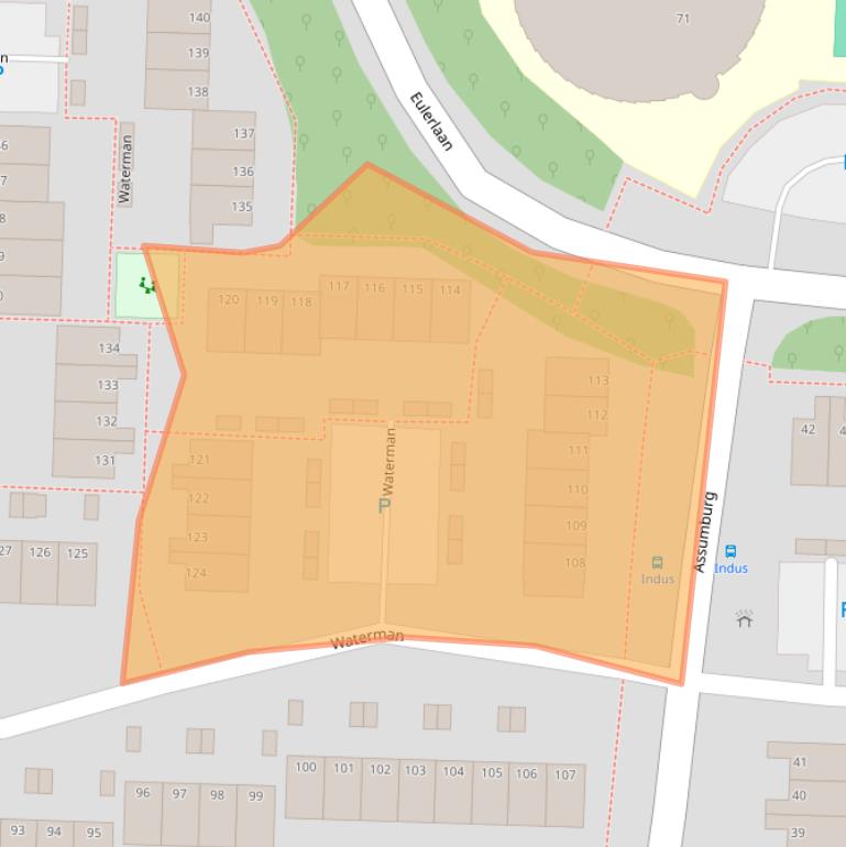 Kaart van postcodegebied 3328RG.