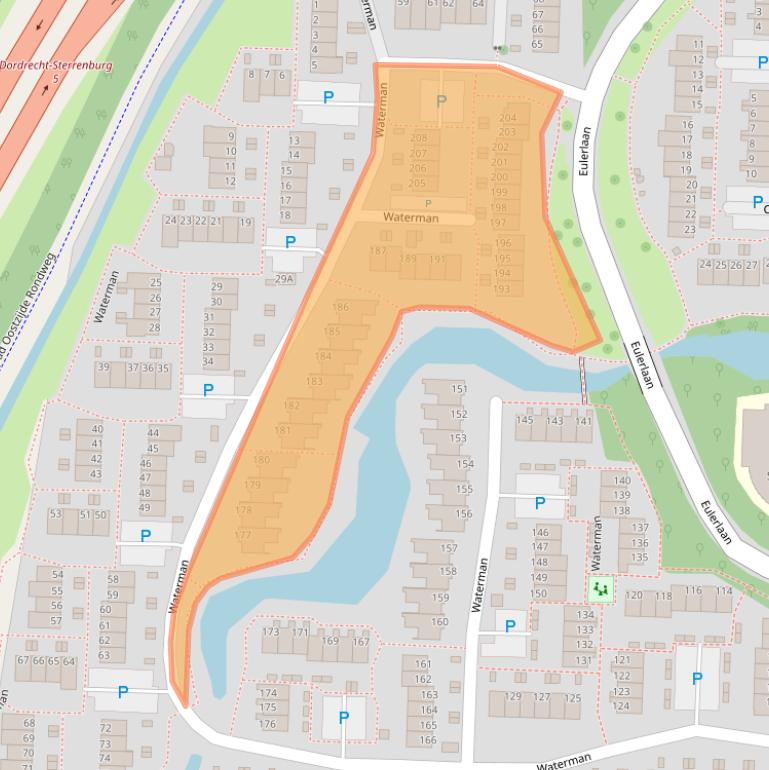 Kaart van postcodegebied 3328RK.