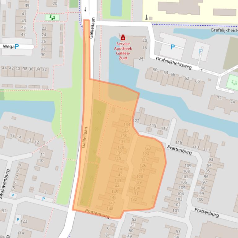 Kaart van postcodegebied 3328WG.