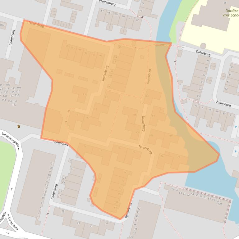 Kaart van postcodegebied 3328WL.