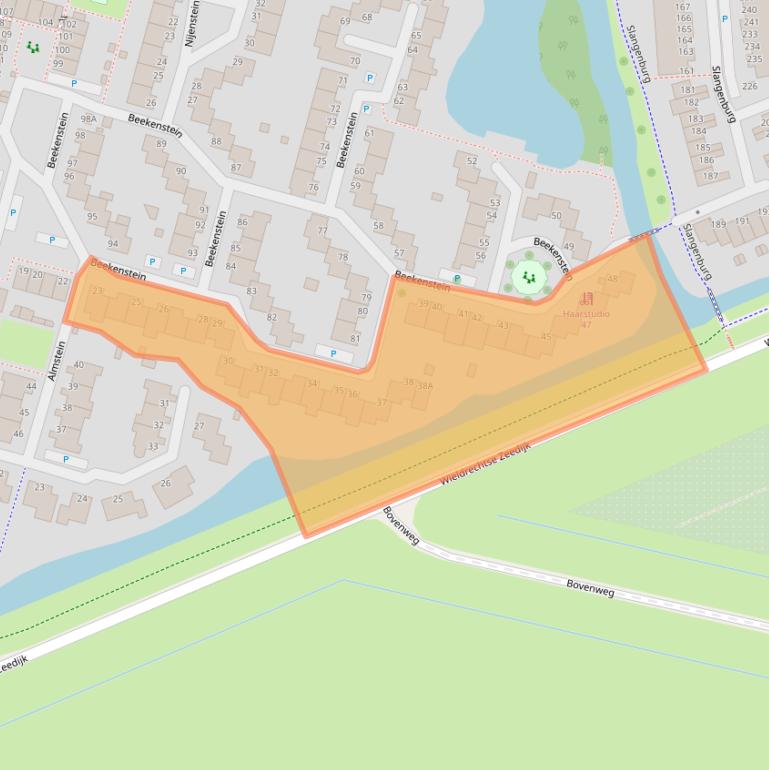 Kaart van postcodegebied 3328ZB.