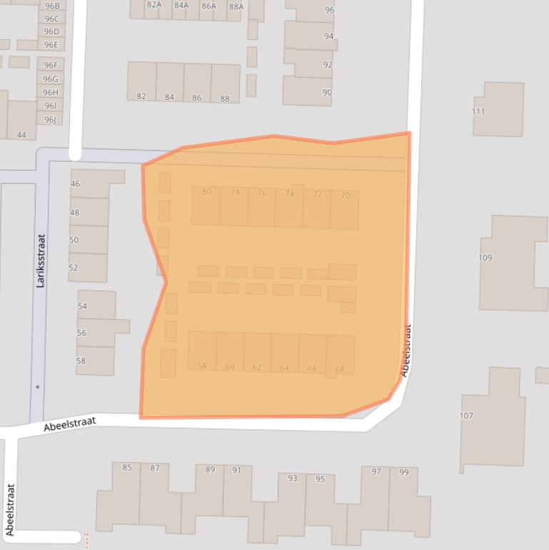 Kaart van postcodegebied 3329AE.
