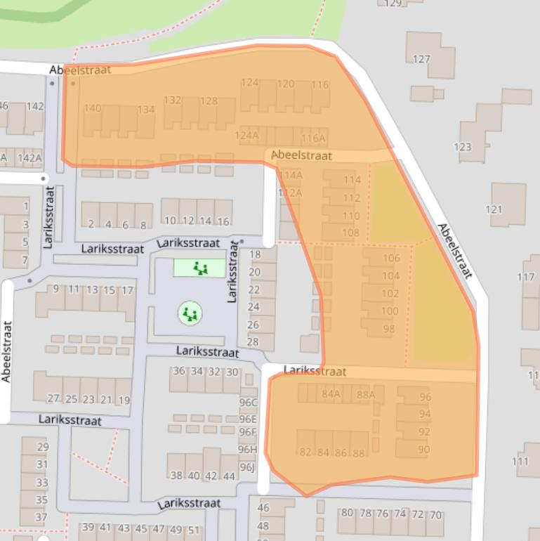 Kaart van postcodegebied 3329AG.