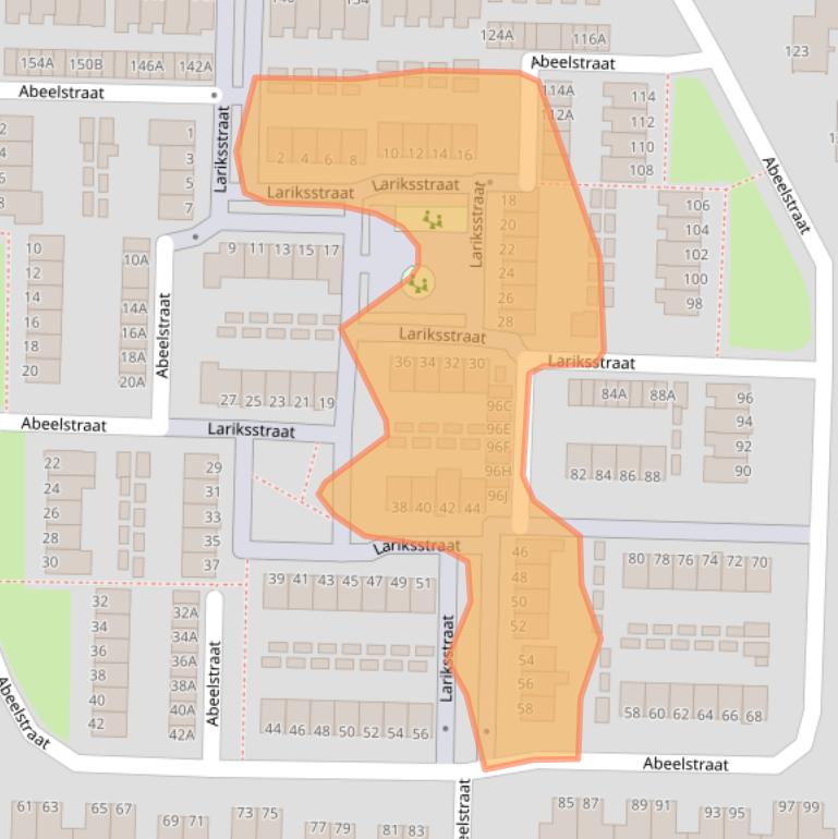 Kaart van postcodegebied 3329AK.