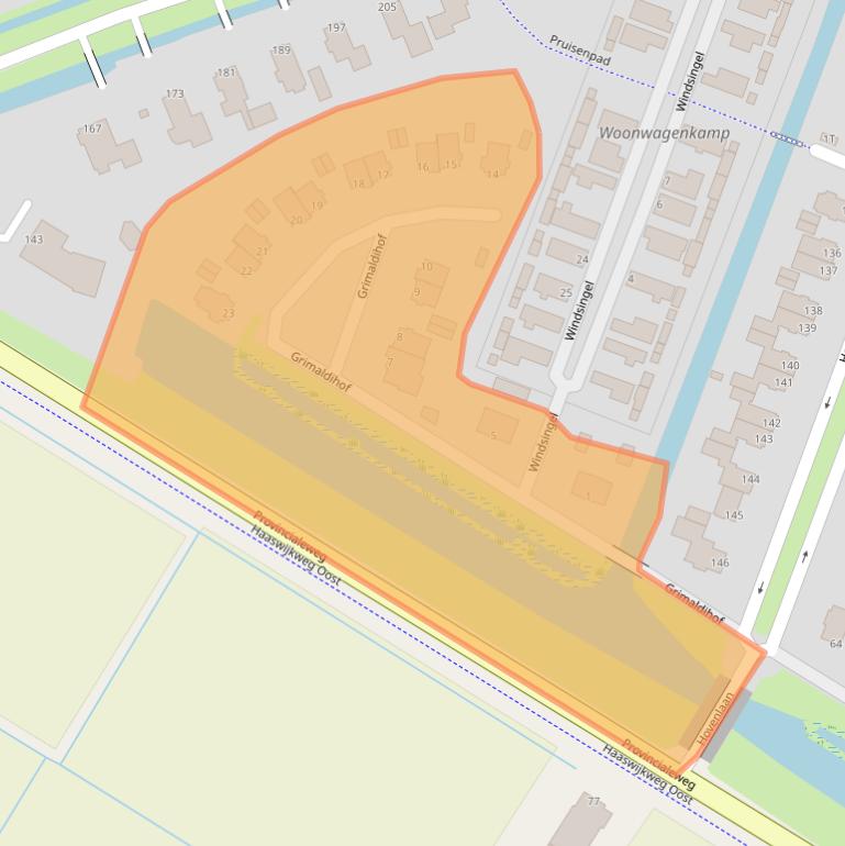 Kaart van postcodegebied 3329BA.