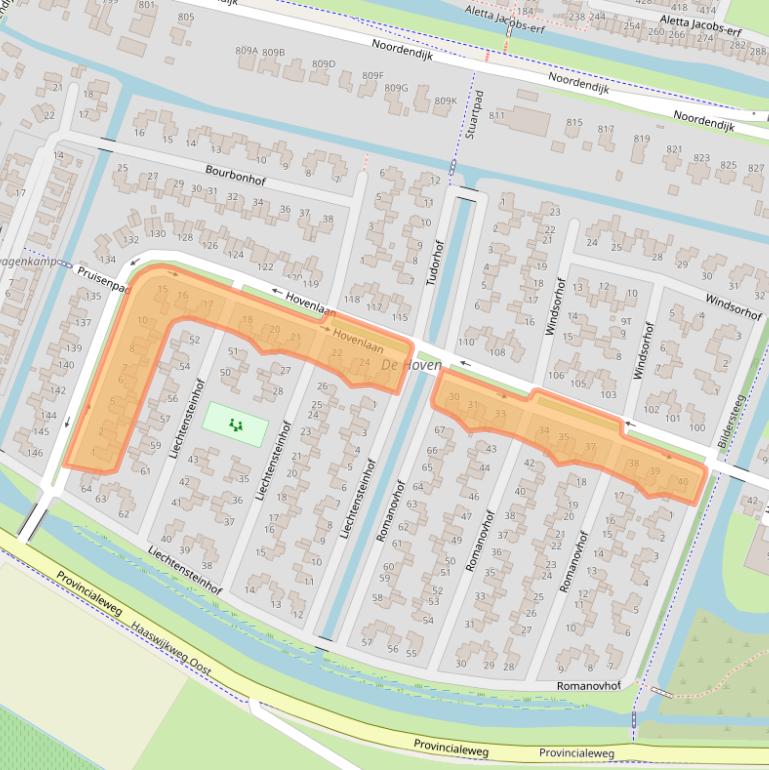 Kaart van postcodegebied 3329BB.