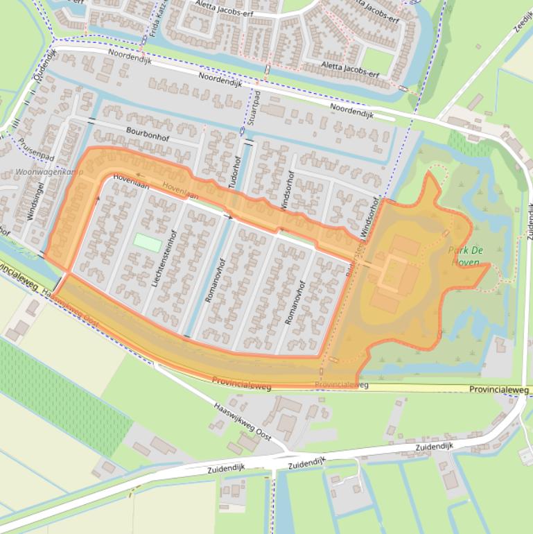 Kaart van postcodegebied 3329BC.