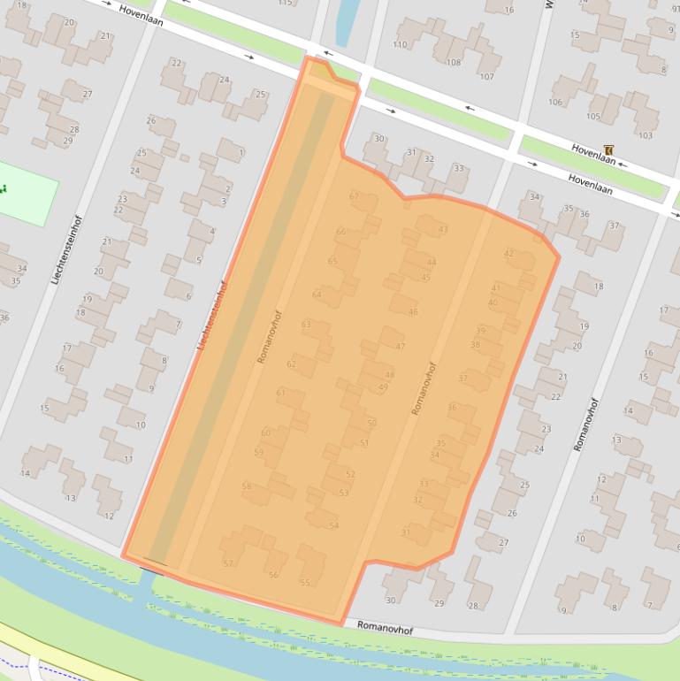 Kaart van postcodegebied 3329BE.