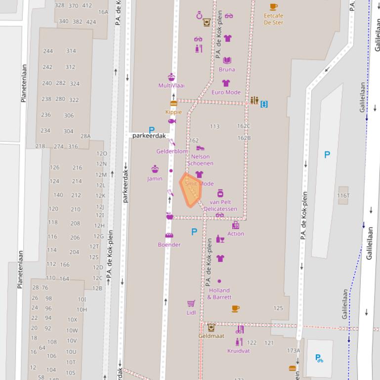 Kaart van postcodegebied 3329JW.