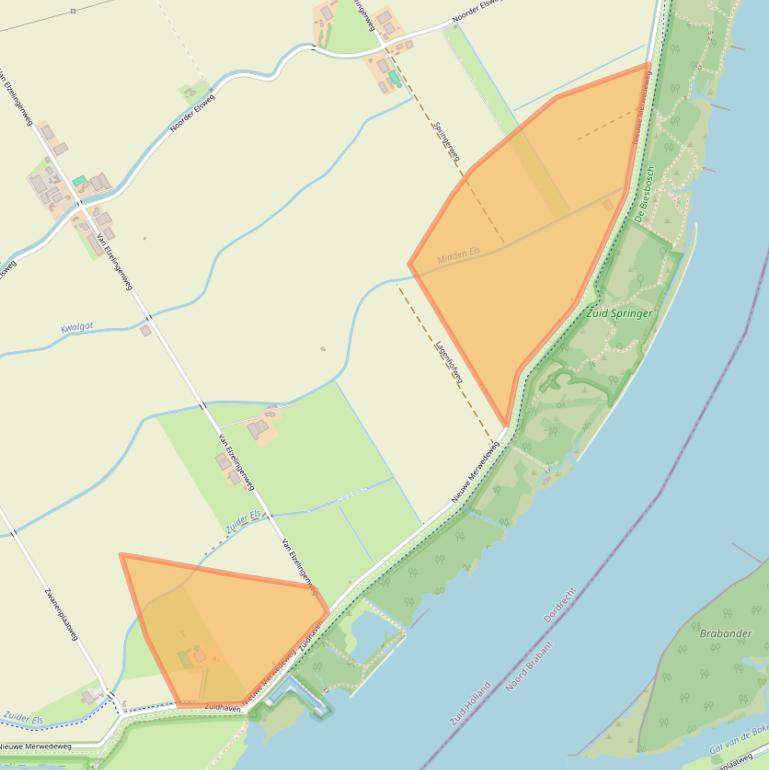 Kaart van postcodegebied 3329KK.