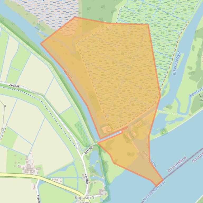 Kaart van postcodegebied 3329KL.