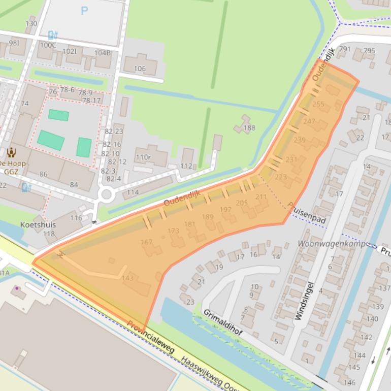 Kaart van postcodegebied 3329KN.