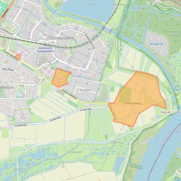 Kaart van postcodegebied 3329KP.