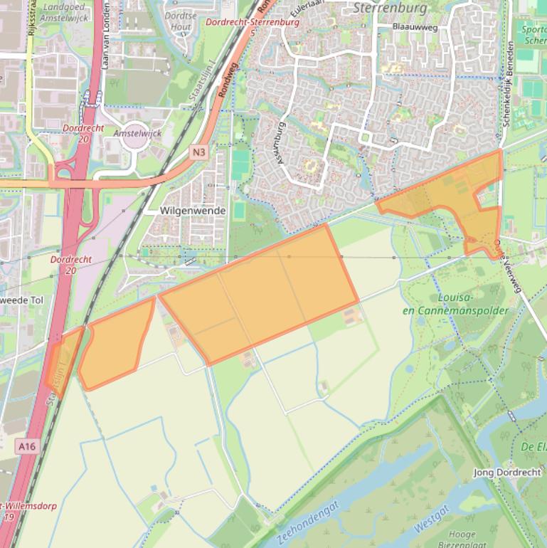 Kaart van postcodegebied 3329KT.