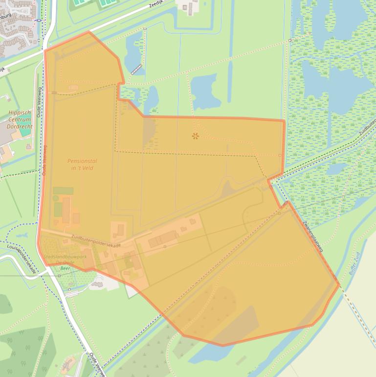 Kaart van postcodegebied 3329LA.