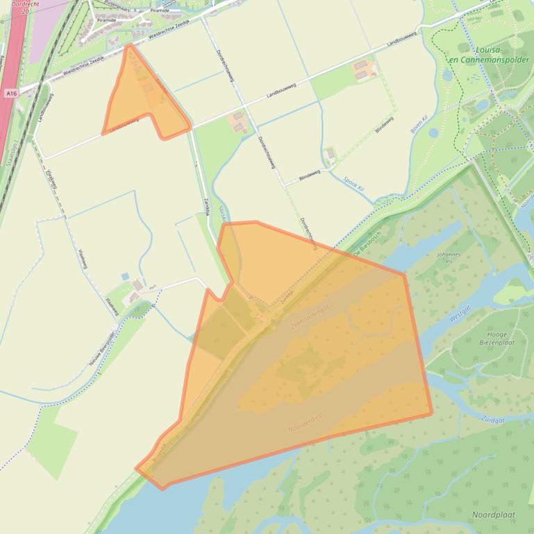 Kaart van postcodegebied 3329LB.