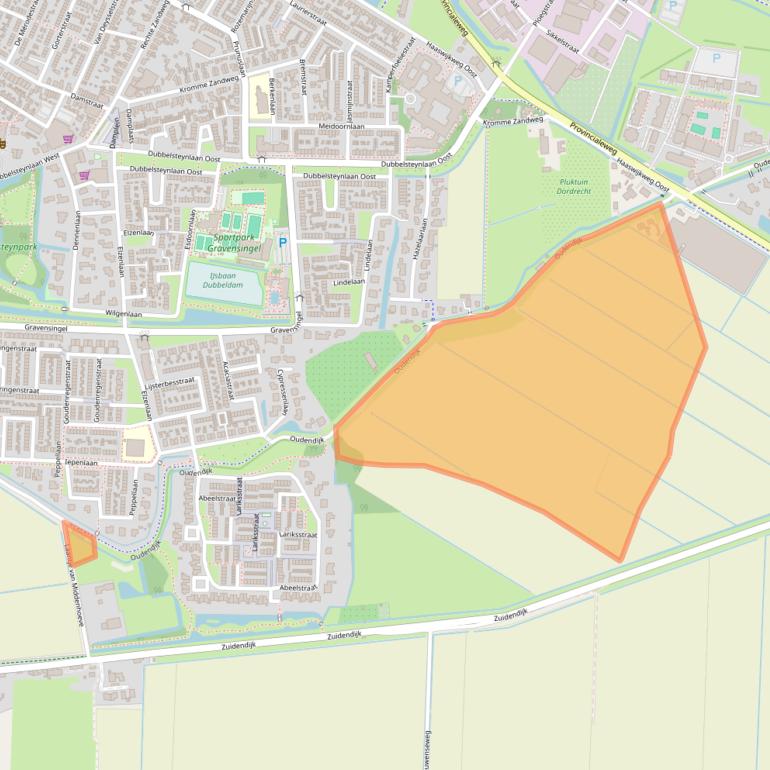 Kaart van postcodegebied 3329LK.