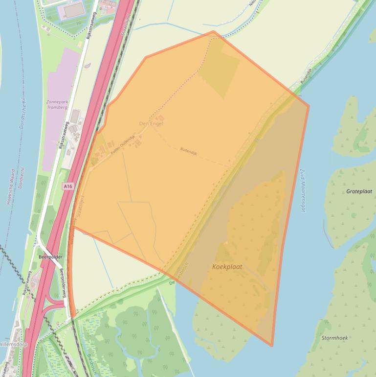 Kaart van postcodegebied 3329LL.