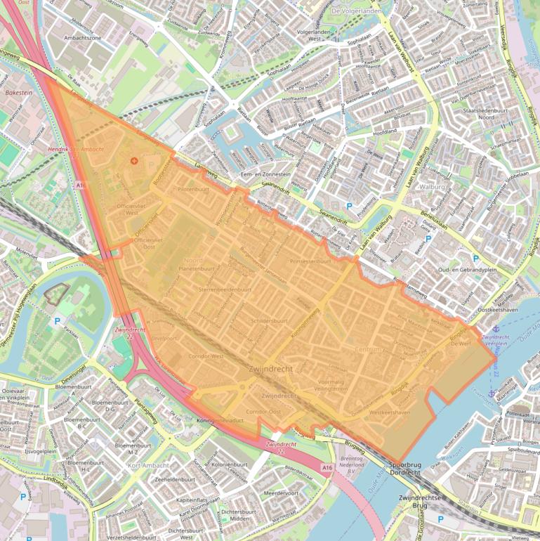 Kaart van postcodegebied 3331.
