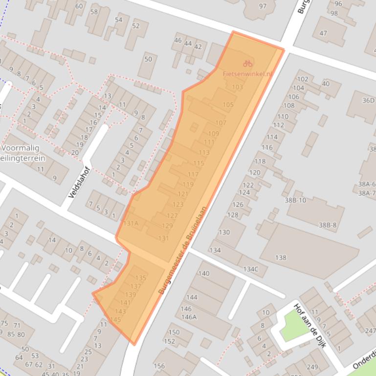 Kaart van postcodegebied 3331AD.